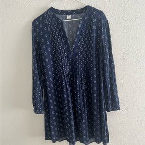 Old navy tunic style navy blue mid length dress
